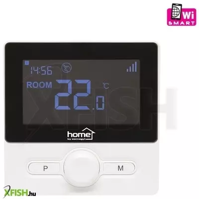 Home thes25bwifi vezeték nélküli szobatermosztát, smart, hordozható és falra szerelhető, wi-fi kapcsolat, programozható, ablaknyitás érzékelés, fekete