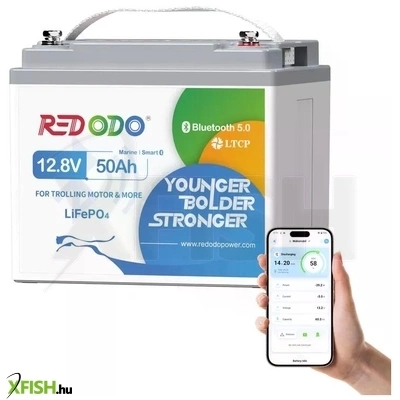 Redodo Lifepo4 12V 50Ah Bluetooth Akkumulátor