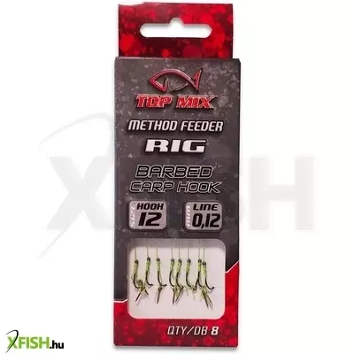 top mix method feeder rig előkötött horog csalitüskével 12-es 8db/csomag