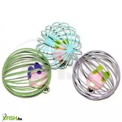 Tommi macskajáték - rácsos golyó csörgős egérrel 6cm