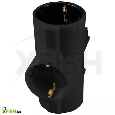 Home tpf-26/bk hálózati elosztó, t-alakú, 3 földelt aljzat gyermekvédelemmel, max. 3680w, fekete