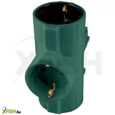 Home tpf-26/gr hálózati elosztó, t-alakú, 3 földelt aljzat gyermekvédelemmel, max. 3680w, zöld