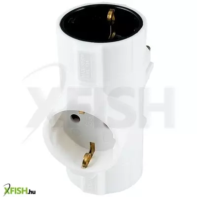 Home tpf-26 hálózati elosztó, t-alakú, 3 földelt aljzat gyermekvédelemmel, max. 3680w, fehér