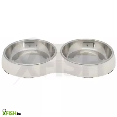Trixie macskatál szett műanyag tartóval 2*200ml (fehér)