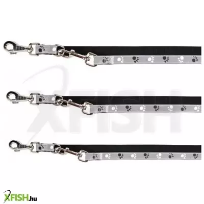 Trixie reflect fényvisszaverő póráz, tappancsos szürke/fekete xs-s2m/15mm