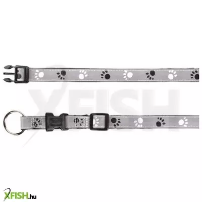 Trixie nyakörv reflect fényvisszaverő tappancsos szürke/fekete XS-S 22-35cm/15mm