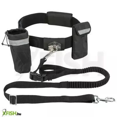 Trixie póráz derékra rögzíthető 40kg-ig, fekete
