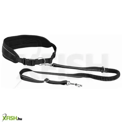 Trixie derékra rögzíthető póráz futáshoz 75-120cm/9 cm, 1,2-1,5m/25mm szürke