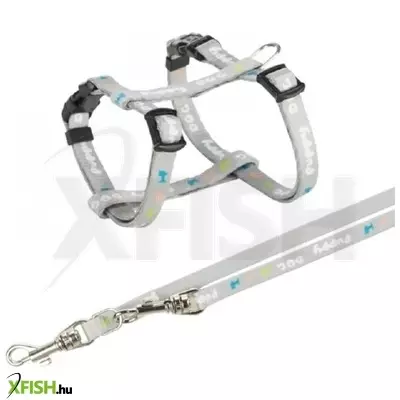 Trixie hám pórázzal junior & puppy M-L 27-45 cm/10 mm, 2m, világos szürke
