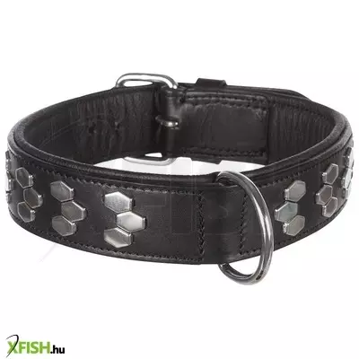 Trixie nyakörv active bőr csavarokkal L-XL 55-65cm/40mm fekete