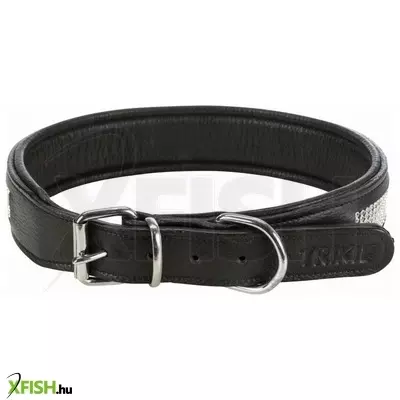 Trixie nyakörv active comfort strasszkövekkel L-XL 57-66cm/30mm fekete