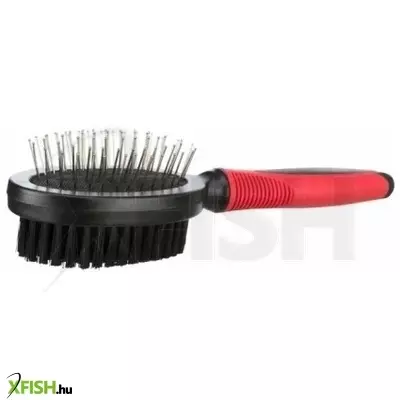 Trixie kefe kétoldalas, műanyag/fém tüske nejlon véggel, 5 × 21 cm