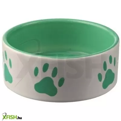 Trixie kerámia tál szett fém állvánnyal 2x0,6l/15cm olajzöld/szürke