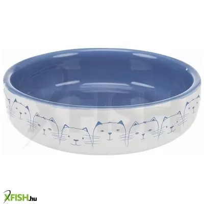 Trixie tál kerámia cica mintás 0,3l/15cm kék/fehér