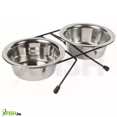 Trixie tál szett fém állványon 2x0,45l/12cm