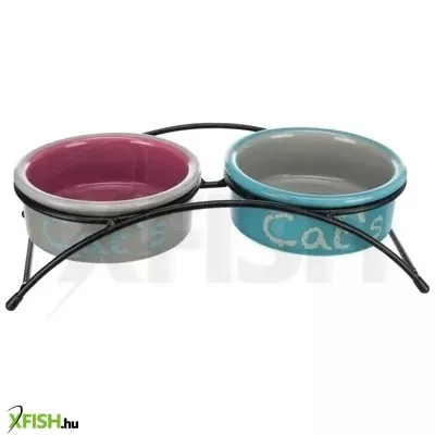 Trixie tál kerámia macskának, 0,3 l/o 12 cm, magenta/világosszürke