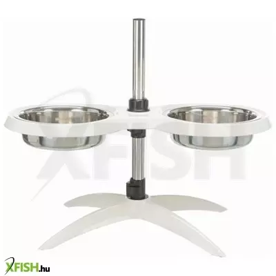 Trixie rozsdamentes acél tál szett melamine állvánnyal 2x2,4l/25cm fehér