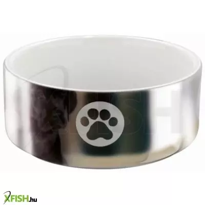 Trixie kerámia tál mancs motívummal 0,3l/12cm ezüst/fehér