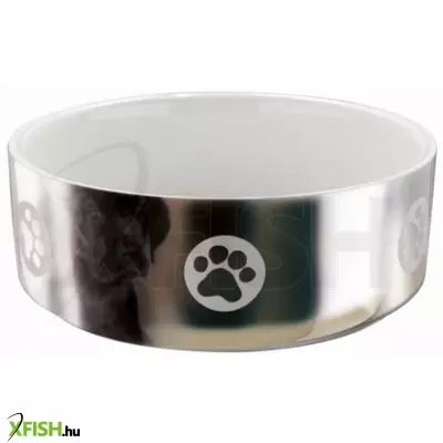 Trixie kerámia tál mancs motívummal 0,8l/15cm ezüst/fehér