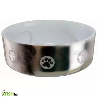 Trixie kerámia tál mancs motívummal 1,5l/19cm ezüst/fehér