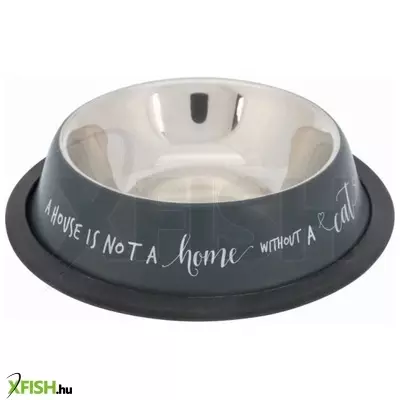 Trixie tál fém macskának gumiperemmel 0,2l/15cm szürke