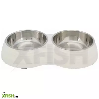 Trixie fém/melamin tál szett állvánnyal 2x0,8 l/ /40x7x22cm fehér