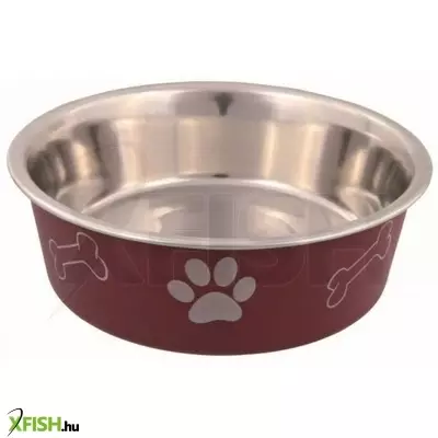 Trixie műanyaggal bevont tappancs mintás fém tál 0,45l/14cm