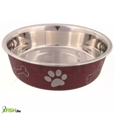 Trixie műanyaggal bevont tappancs mintás fém tál 0,8l/17cm
