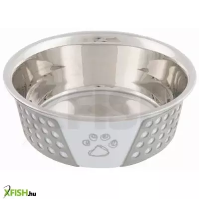 trixie szilikonnal bevont fém tál 0,75l/17cm fehér/szürke
