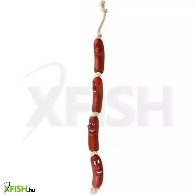 Trixie játék gumi 4 kolbász kötélen 75cm