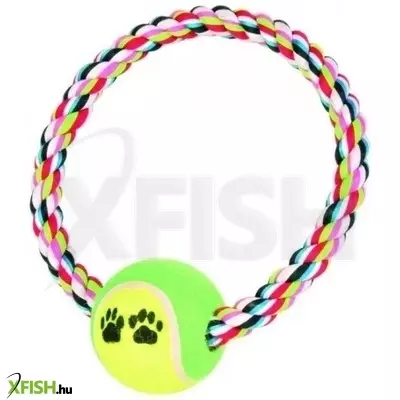 Trixie játék rágókötél karika teniszlabdával/6cm