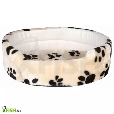 Trixie ágy joey peremes, ovális, 43x38cm, bézs/fekete tappancsos