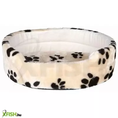 Trixie ágy joey peremes, ovális, 50x43cm, bézs/fekete tappancsos