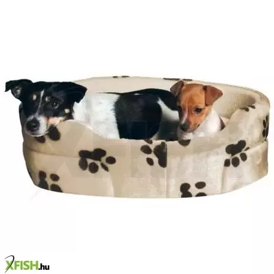 Trixie ágy joey peremes, ovális, 79x70cm, bézs/fekete tappancsos