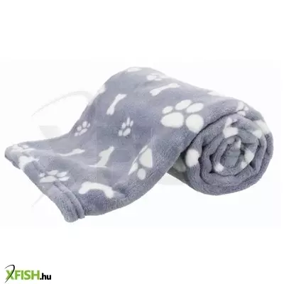 Trixie pléd kenny tappancs/csont mintás plüss 100x75cm kék