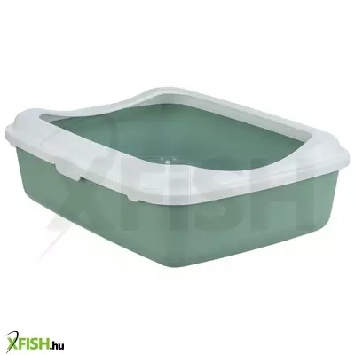 Trixie macska alomtálca classic, peremes, 37 × 15 × 48 cm, zsálya zöld/fehér