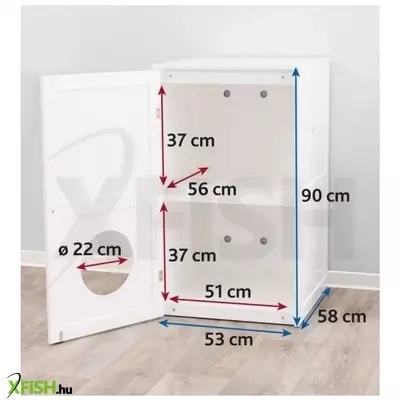 Trixie macska wc-hez macskaház XL, 2 részes MDF, 53 × 90 × 58 cm, fehér