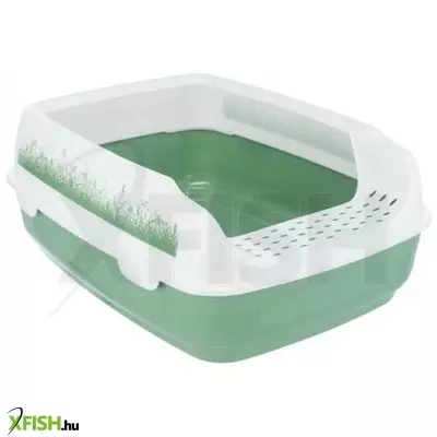 Trixie macska WC delio peremmel, 38 × 20 × 50 cm mintás, zöld/fehér