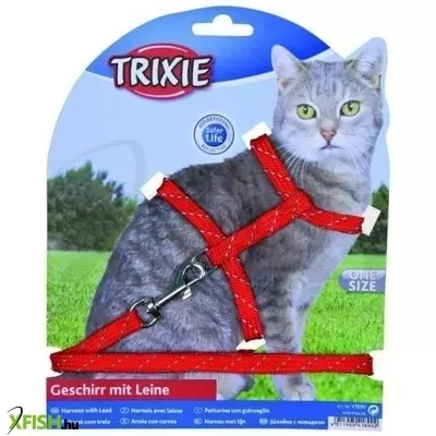 Trixie hám és póráz macskának szövet fényvisszaverős 27-45cm/10mm 1,3m