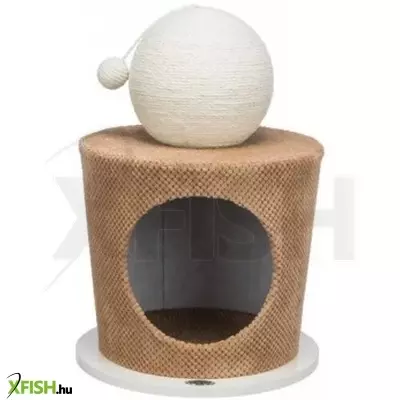 Trixie bújó macskának labdával, o 36 × 50 cm, szürkésbarna