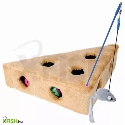 Trixie játék macskának plüss sajt 3 labdával 36x8x26cm