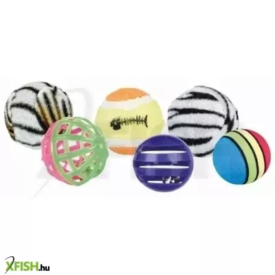 Trixie játék labda készlet 4cm vegyes, 6db