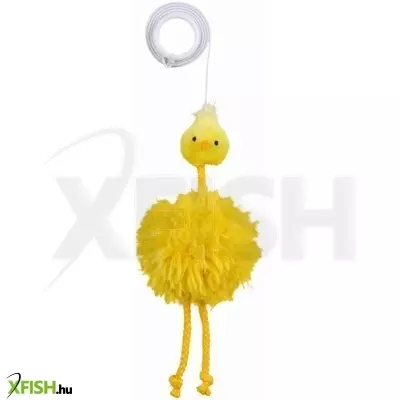 Trixie játék plüss csirke gumi kötélen 20cm