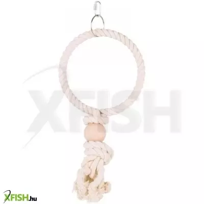 Trixie játék papagájnak kötél karika golyóval, 19cm