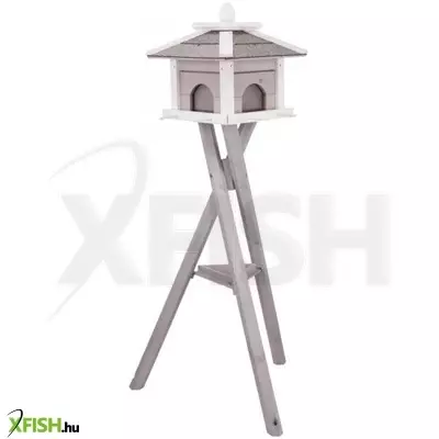 Trixie kültéri madáretető fából álló 46x35x46cm/1,35m, szürke/fehér