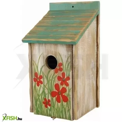 Trixie madáretető ház fa virágmintás 15x28x14cm/33cm