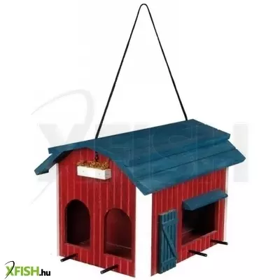 Trixie kültéri madáretető fából pajta 24x22x32cm piros
