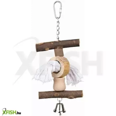 Trixie játék madárnak csőrkoptató és fa csengővel 20cm