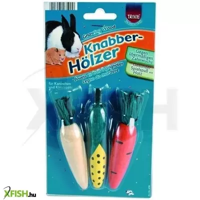 Trixie fogkoptató szett fából, szalmával, répa-kukorica-retek, 3db