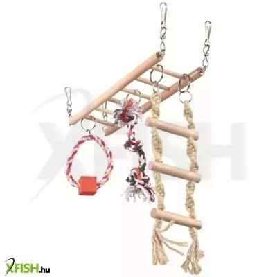 trixie függő híd fából és kötél hörcsögöknek 29×25×9cm
